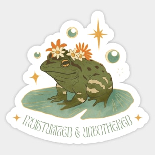 moisturized and unbothered frog Sticker